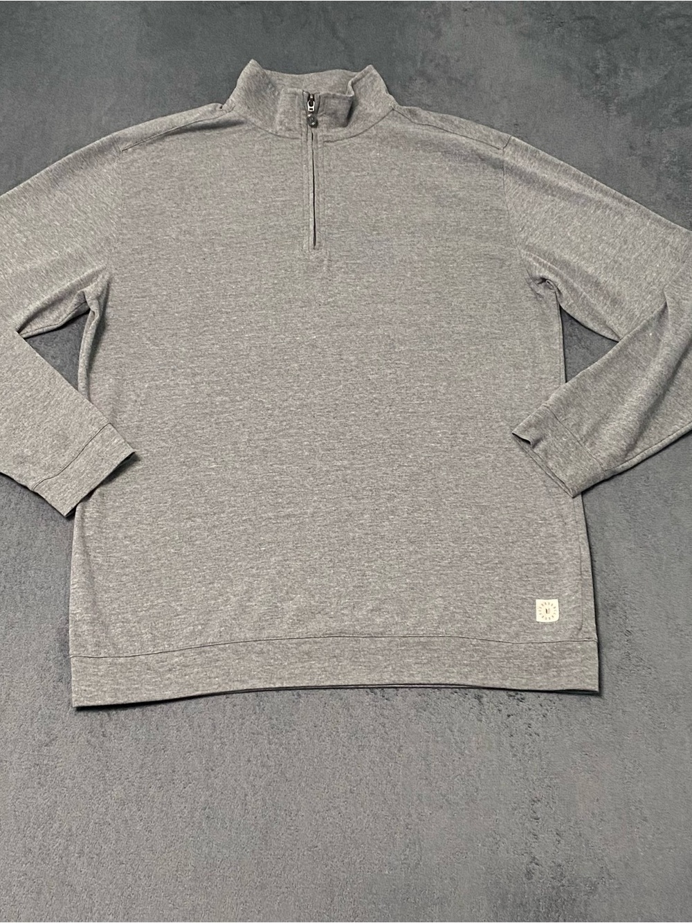 Linksoul Sweater Mens L Gray 1/4 Zip Mock Neck Performance Pullover Golf Logo